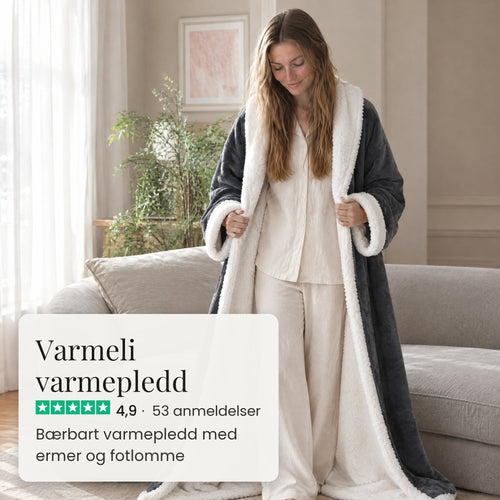 Varmeli varmepledd med ermer og fotlomme