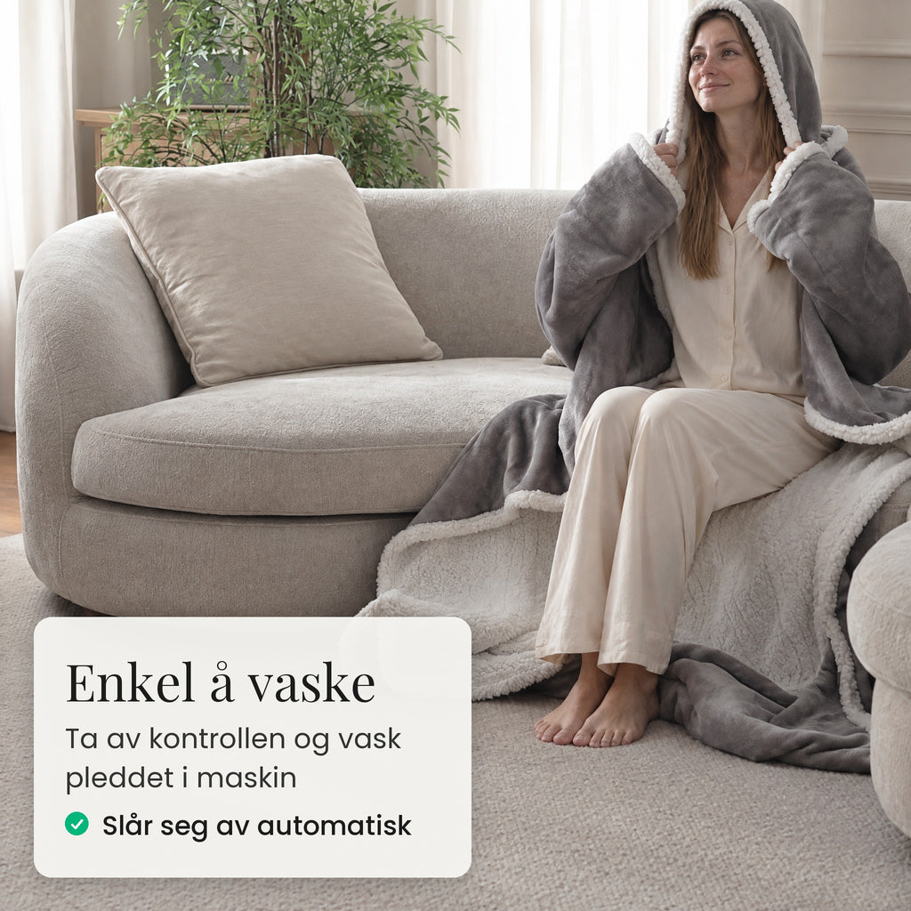 Avtakbar kontroll og vaskbart pledd